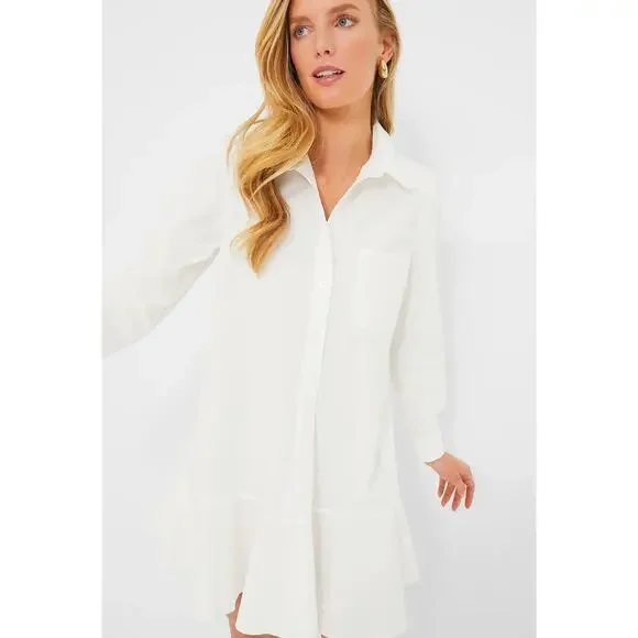 TUCKERNUCK White Cotton Poplin Callahan Shirt Dress NWT Size Large - Picture 6 of 12